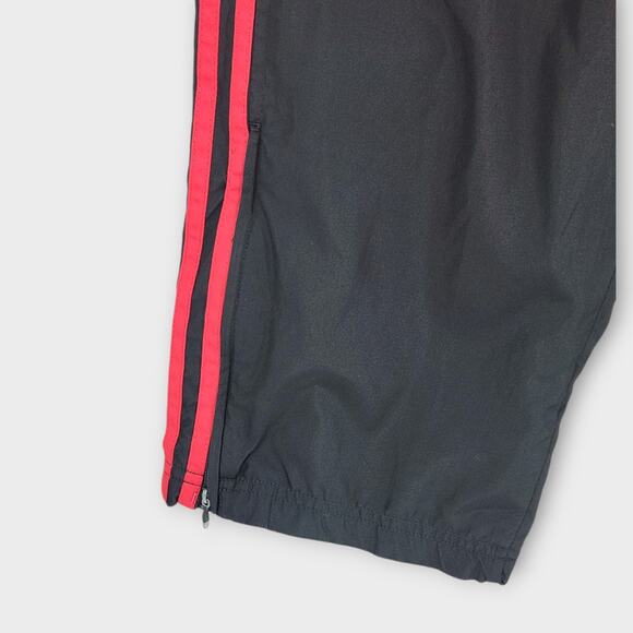 Adidas Track Pants Mens L Black W/ Red Stripes ZipAnkle Drawstring Waist Y2K VTG - Picture 3 of 7